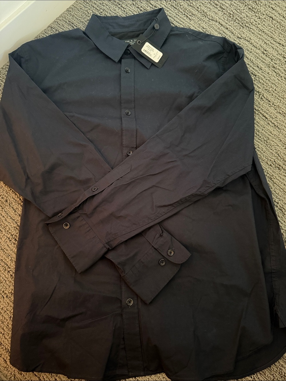 rag & bone Griffin Long Sleeve Shirt - Salute Navy